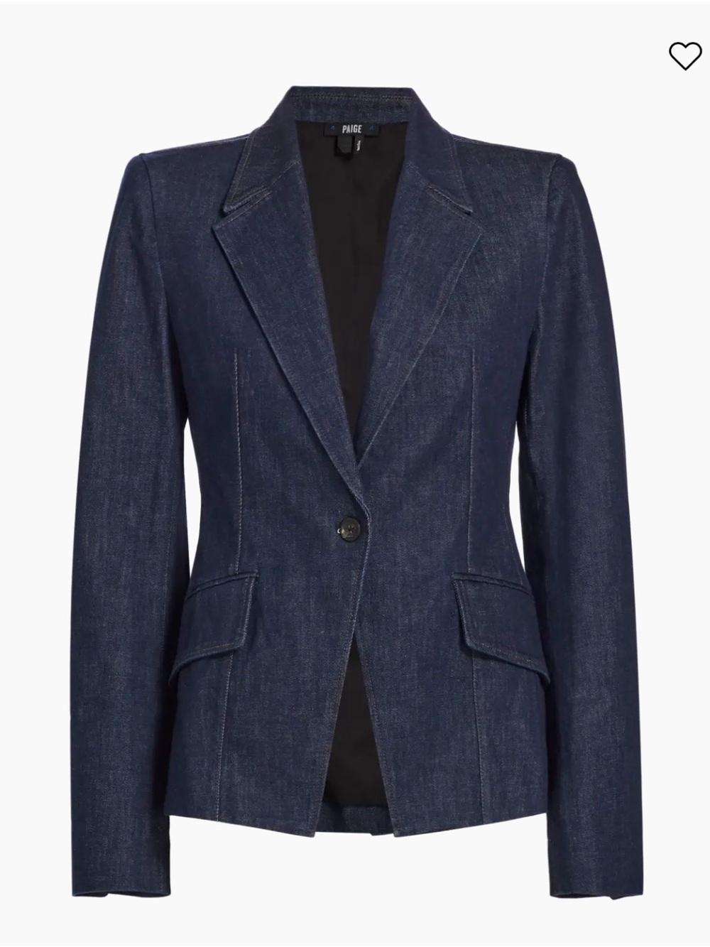 PAIGE Dark Blue Denim Blazer Jacket